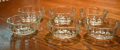 Buy Vintage Crystal Glass Paneled Bowls Marked Italy Empoli Vintage Set Of 6 Marked • 118.40£