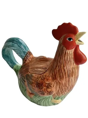Buy Vintage Rooster Ceramic Jug 1970s Milk Juice Teapot 1980s Chicken Farm • 17.99£
