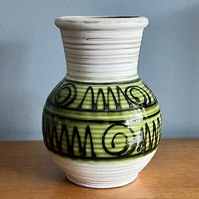 Buy Vintage Austrian Green Pottery Vase 15cm West German Interest Carstens? • 20£