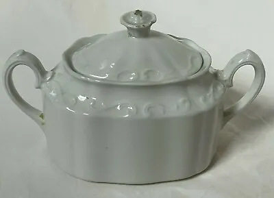 Buy Vintage White Mist Sugar Bowl With Lid White Ironstone Staffordshire W/ Lid Chip • 28.47£