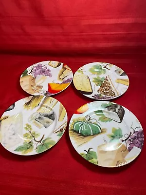 Buy Email De Limoges 8  Plate Cheese And Grapes On Black Background Porcelain • 33.96£