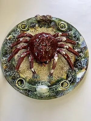 Buy Vintage Palissy Style Majolica Spider Crab Wall Plate • 60£