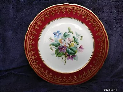 Buy Antique Fine Quality English China Cabinet Flower Plate C19th Coalport Minton ? • 16£