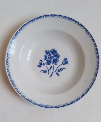 Buy Vintage French Badonviller Blue & White Flowers 9  Bowl Rustic Kitchen Dish • 14£