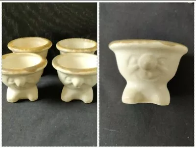 Buy Set Of 4 Studio Pottery Funny Funky Comical Face Egg Cups • 23.90£