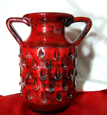 Buy Aldo Londi Bitossi Italy Ceramic Blood Red Vase Fratelli Fanciullaci • 45£