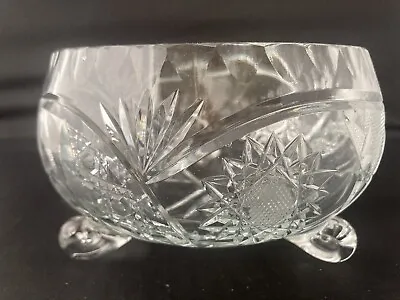 Buy Stylish Cut Glass/Crystal Bowl With 3 Feet. • 11.99£