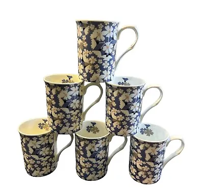 Buy 6 Daisy Flower Mugs Coffee Tea Fine Bone China Castle Shape • 23.99£