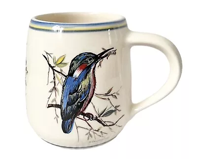 Buy Brixham Pottery Bird Mug - Kingfisher Goldfinch Bullfinch Vintage 70s Devon • 19.95£