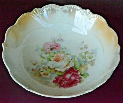 Buy Antique Germany 1900's Cabbage Roses Handpainted Decorative Bowl Dish Floral 9  • 44.17£