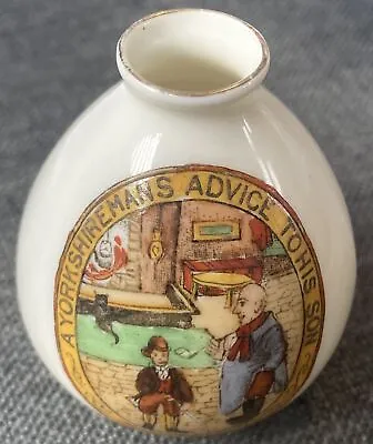 Buy Crested China Arcadian Bottle / Vase A Yorkshiremans Advice To His Son • 4.99£
