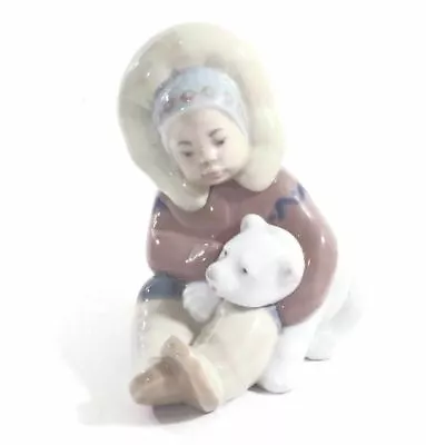 Buy Lladro Figurine Eskimo Girl Hugging Polar Bear Vintage Collectible Statuette  • 189.45£