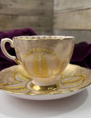 Buy Tuscan Fine English Bone China Tea Cup And Saucer Gold Gilt Yellow Gorgeous 💗 • 29.17£