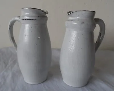 Buy Pair Of Studio Art Pottery Grey Jugs Signed Marked By Artist Pitcher Handmade • 14.99£