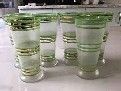 Buy Six Vintage 1950s / 60s Tall Drinking Glasses / Tumblers • 20£