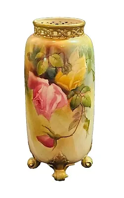 Buy An Antique Royal Worcester Vase Painted With Roses, By F J Bray • 125£