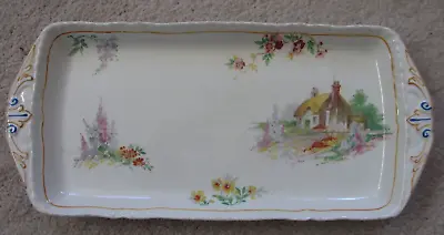 Buy Vintage Alfred Meakin Pottery Rectangular Sandwich Plate - Cottage Scene • 16.99£