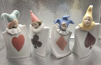 Buy FULL SET Daisa Lladro Porcelain Aces Jester Cards Figurines HTF  No Hands  Spain • 251.87£