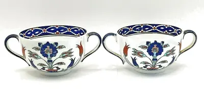 Buy Rare 1920's Old Rhodian Isnik Pattern Paragon Enamelled Soup Bowls • 451.76£