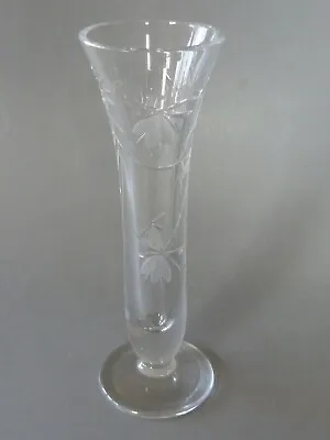 Buy Royal Doulton Crystal Fuschia Vase: Floral Etched Footed Stem Vase 7.25 /18.5cm • 9£