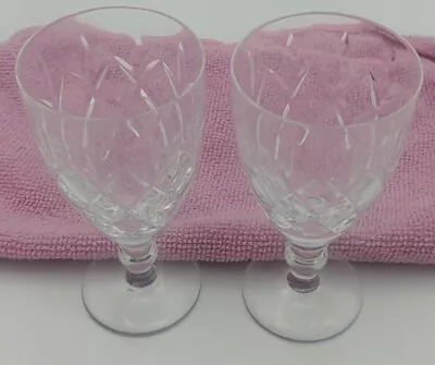 Buy Beautiful Small Cut Glass Liqueur Glasses (x2) In Good Condition Cheap UK Exp ⭐⭐ • 6.95£