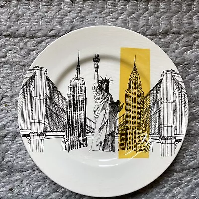 Buy Poole Pottery England New York City Sketch Plate Yellow • 40£