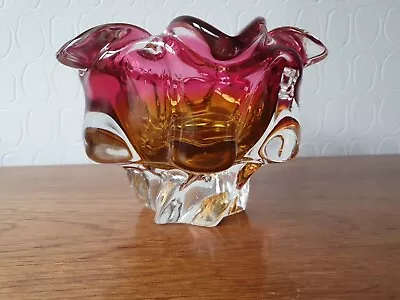Buy Vintage Czech  Bowl Joseph Hospodka  Studio Art Glass In Execellent Condition • 29.99£
