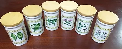 Buy TG Green Pottery Cloverleaf X6 Herb And Spices Storage Jars English Pottery • 45£