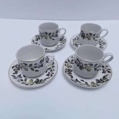 Buy Vintage Midwinter Teaset Evesham Pattern 4 Cups And Saucers Staffordshire • 16£
