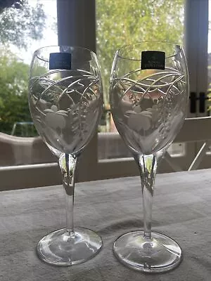 Buy Royal Doulton Fuschia Cascade Cut Crystal Wine Glasses X 2 • 12£