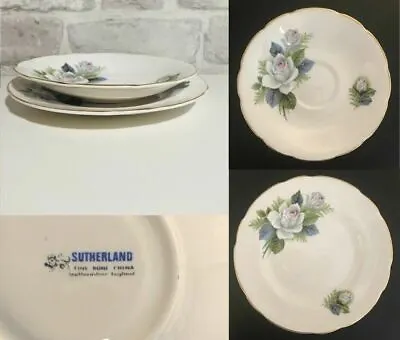 Buy Vintage Royal Sutherland Staffordshire Fine Bone China Saucer & Side Plate Set • 9.99£