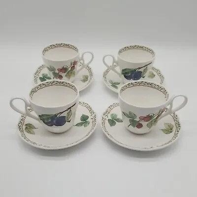 Buy Set Of 4 Noritake Prima China 9416 Royal Orchard Fruit Coffee Tea Cups & Saucers • 24.74£