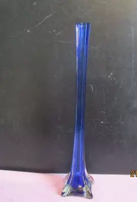Buy Vintage Cobalt Blue Glass Bud Vase  16  Tall • 2.50£