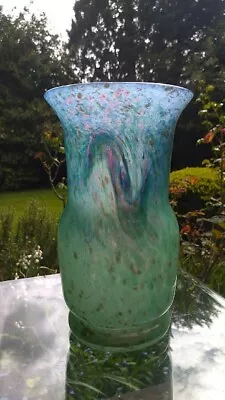 Buy Beautiful Art Deco Monart Glass Vase With Aventurine • 180£
