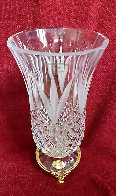Buy Killarney Irish Hand Cut Glass Vase With 24 Carat Gold Finish On Base • 42£