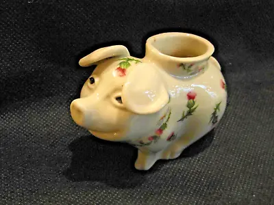 Buy Scottish Pattern Thistle Decorated Small Happy Pottery Pig! Pot Pouri / Candle • 9.99£
