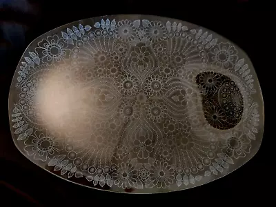 Buy Vintage Chance Brothers Filigree Pattern Large Glass Serving Dish • 16£
