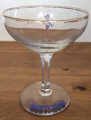 Buy Set Of 2 Rare Original Vintage 1950’s Champagne Babycham 11cm Glasses White Fawn • 44.50£