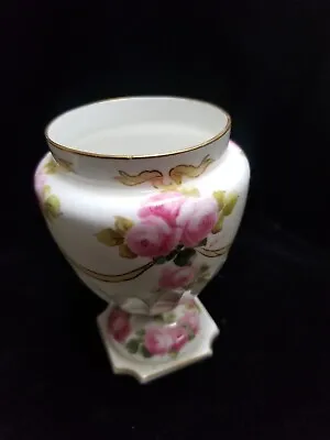 Buy George Jones & Sons Pink Roses And Gold Swags High Urn/Vase Sold By Tiffany &Co. • 47.44£