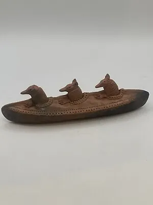 Buy Hand Crafted Terracotta Armadillo’s In A Canoe Pit Fired 9.5” L  2” W 3.5” T • 58.93£