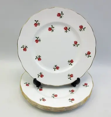 Buy Colclough Fragrance 7433 - 4x 21cm Salad Side Plates - Pink Ditsy Rose Vintage • 18£