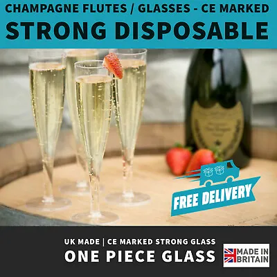 Buy Plastic Champagne Flutes | UK Made | Recyclable | 160ml |  One Piece Glass • 8.35£