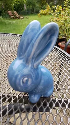 Buy Antique Bourne Denby Pottery - Blue Glazed Bunny Rabbit - Art Deco • 85£