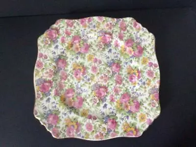 Buy Vintage Grimwades Summertime Floral  Chintz Square Cake / Bread & Butter Plate • 12.50£