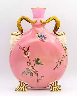Buy OLD English CHRISTOPHER DRESSER Minton Moon Flask Vase Rose Chinoiserie  19th C. • 27£