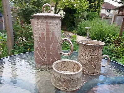 Buy Bob Park Culloden Studio Pottery Scotland Coffee Pot Milk Jug & Sugar Bowl • 29.99£
