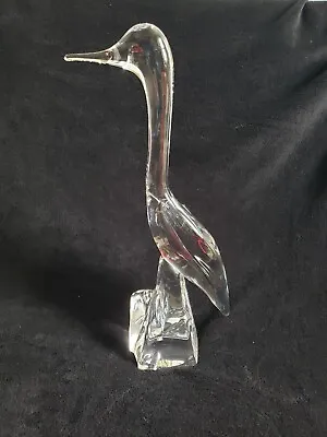 Buy Signed Daum France 17  Stork Crane Egret Swan Loon Bird Glass Crystal Nancy • 187.70£