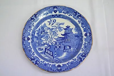 Buy Willow Burleigh Ware Burslem England Blue & White Willow Pattern Plate #MAN • 6.99£