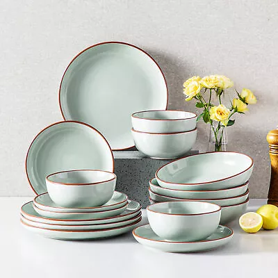 Buy Vancasso 16 Piece Dinner Set Stoneware Plates Bowls Set Tableware Service For 4 • 63.99£
