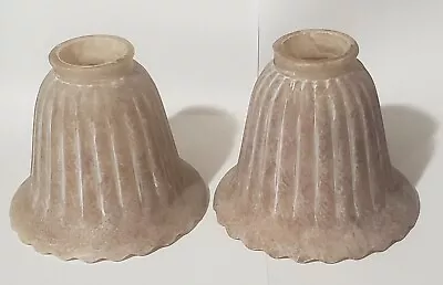 Buy 1 Pair Of Scalloped Candle Votive Holders-Color: Frosted Mauve  By HOMCO--EUC • 33.04£